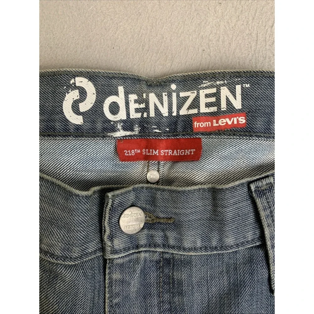 Levi's Jeans Men's Slim Straight‎ W38 L32 218 Blue Denizen Button Rear Pockets